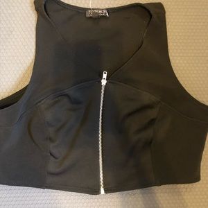 Black crop top with zipper